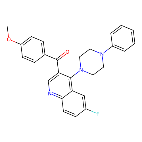 6-Fluoro-3-(4-methoxybenzoyl)-4-(4-phenylpiperazin-1-YL)quinoline structure