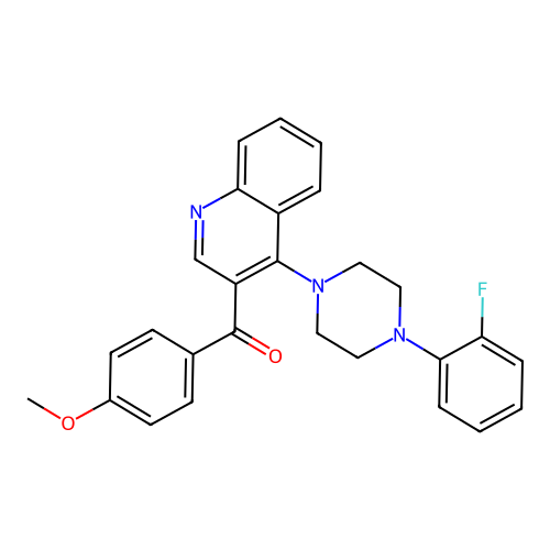 (4-(4-(2-Fluorophenyl)piperazin-1-yl)quinolin-3-yl)(4-methoxyphenyl)methanone structure