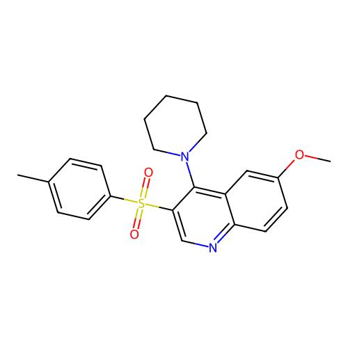 6-Methoxy-3-(4-methylbenzenesulfonyl)-4-(piperidin-1-yl)quinoline structure