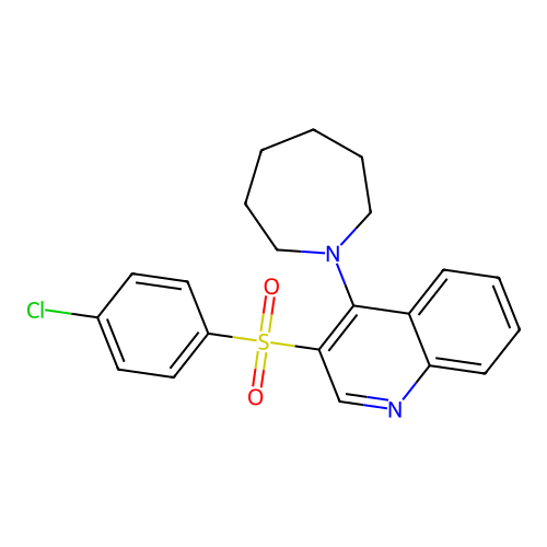4-(Azepan-1-yl)-3-(4-chlorophenyl)sulfonylquinoline structure