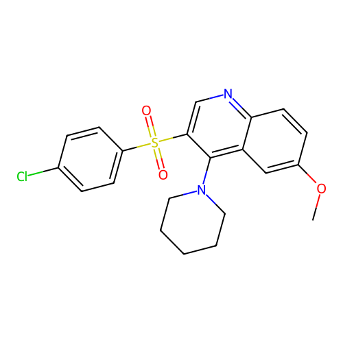 3-(4-Chlorobenzenesulfonyl)-6-methoxy-4-(piperidin-1-yl)quinoline structure