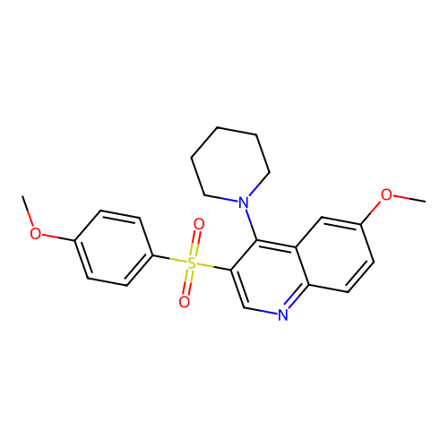 6-Methoxy-3-(4-methoxyphenyl)sulfonyl-4-piperidin-1-ylquinoline structure