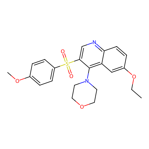 6-Ethoxy-3-(4-methoxybenzenesulfonyl)-4-(morpholin-4-yl)quinoline structure