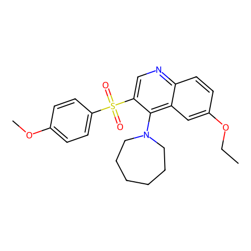 4-(Azepan-1-yl)-6-ethoxy-3-(4-methoxybenzenesulfonyl)quinoline structure