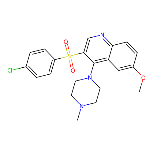 3-(4-Chlorophenyl)sulfonyl-6-methoxy-4-(4-methylpiperazin-1-yl)quinoline structure