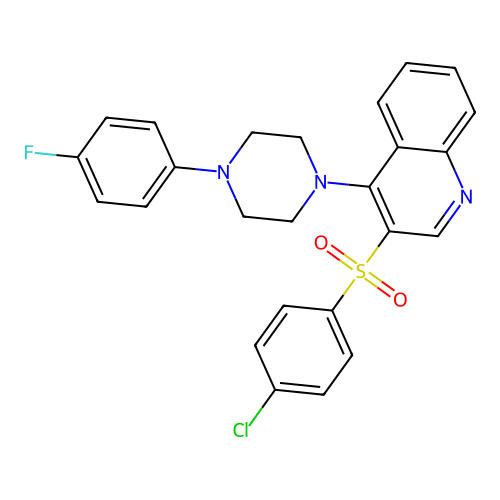 3-(4-Chlorophenyl)sulfonyl-4-[4-(4-fluorophenyl)piperazin-1-yl]quinoline structure