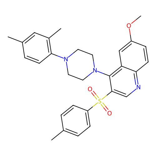 4-(4-(2,4-Dimethylphenyl)piperazin-1-yl)-6-methoxy-3-tosylquinoline structure