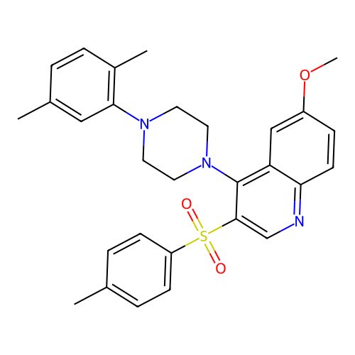 4-(4-(2,5-Dimethylphenyl)piperazin-1-yl)-6-methoxy-3-tosylquinoline structure