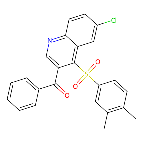 3-Benzoyl-6-chloro-4-(3,4-dimethylbenzenesulfonyl)quinoline structure