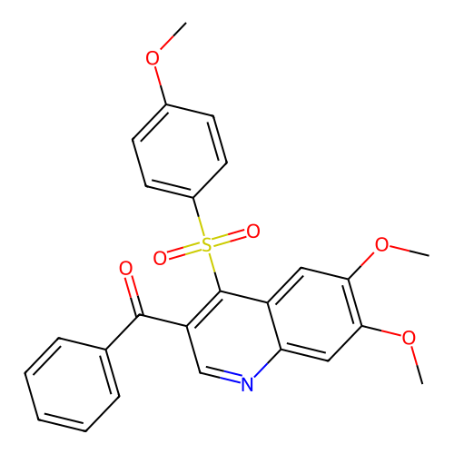 [6,7-Dimethoxy-4-(4-methoxyphenyl)sulfonylquinolin-3-yl]-phenylmethanone structure