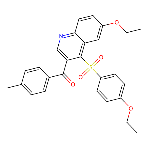 6-Ethoxy-4-(4-ethoxybenzenesulfonyl)-3-(4-methylbenzoyl)quinoline structure