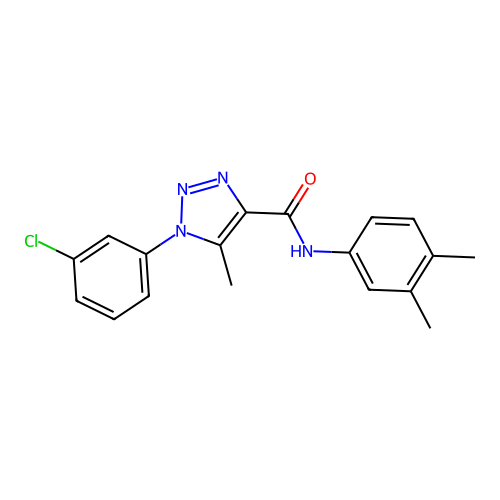 1-(3-chlorophenyl)-N-(3,4-dimethylphenyl)-5-methyl-1H-1,2,3-triazole-4-carboxamide structure