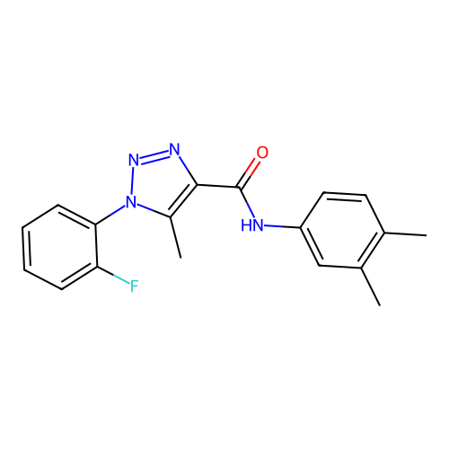 N-(3,4-dimethylphenyl)-1-(2-fluorophenyl)-5-methyl-1H-1,2,3-triazole-4-carboxamide structure