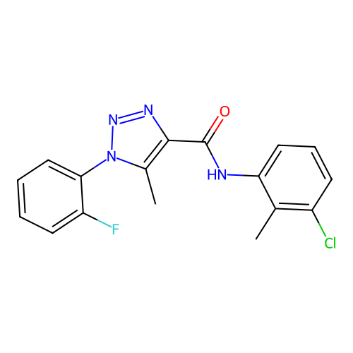 N-(3-chloro-2-methylphenyl)-1-(2-fluorophenyl)-5-methyl-1H-1,2,3-triazole-4-carboxamide structure