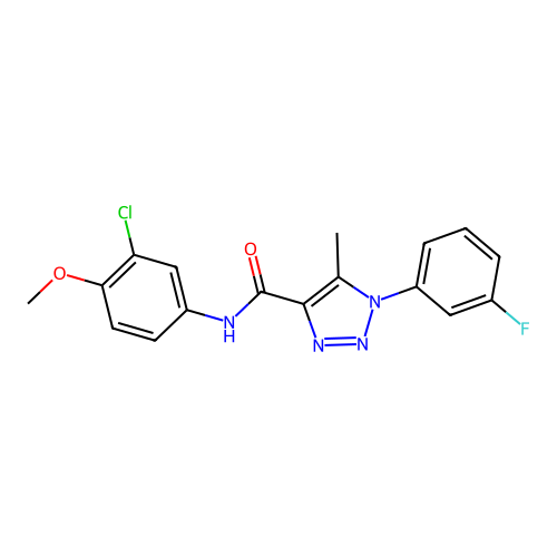N-(3-chloro-4-methoxyphenyl)-1-(3-fluorophenyl)-5-methyl-1H-1,2,3-triazole-4-carboxamide structure