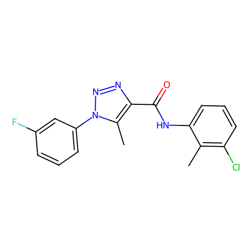 N-(3-chloro-2-methylphenyl)-1-(3-fluorophenyl)-5-methyl-1H-1,2,3-triazole-4-carboxamide structure
