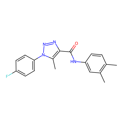 N-(3,4-dimethylphenyl)-1-(4-fluorophenyl)-5-methyl-1H-1,2,3-triazole-4-carboxamide structure