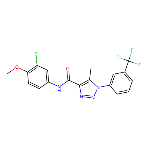 N-(3-chloro-4-methoxyphenyl)-5-methyl-1-[3-(trifluoromethyl)phenyl]-1H-1,2,3-triazole-4-carboxamide structure