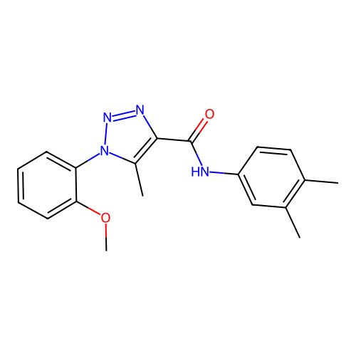 N-(3,4-dimethylphenyl)-1-(2-methoxyphenyl)-5-methyl-1H-1,2,3-triazole-4-carboxamide structure