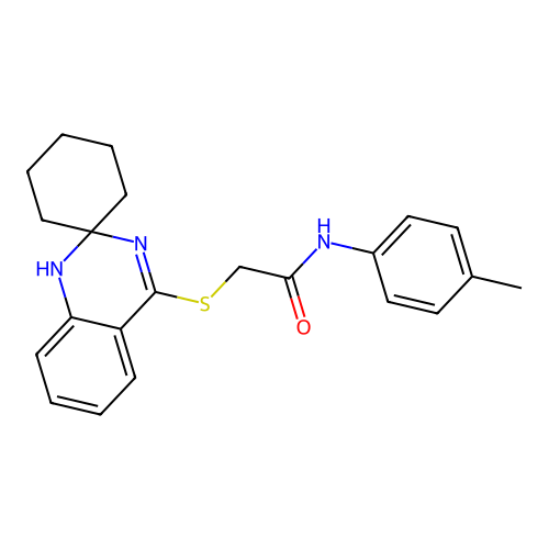 N-(4-Methylphenyl)-2-{1'H-spiro[cyclohexane-1,2'-quinazoline]sulfanyl}acetamide structure