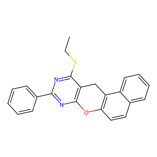 4-(Ethylsulfanyl)-2-phenyl-5H-12-oxa-1,3-diazatetraphene structure