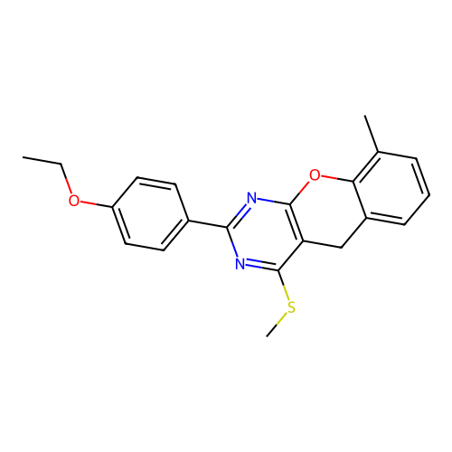 2-(4-Ethoxyphenyl)-9-methyl-4-(methylsulfanyl)-5H-chromeno[2,3-D]pyrimidine structure