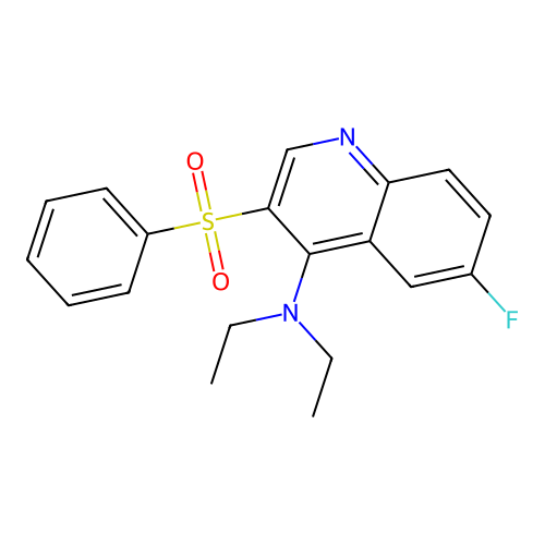 3-(benzenesulfonyl)-N,N-diethyl-6-fluoroquinolin-4-amine structure