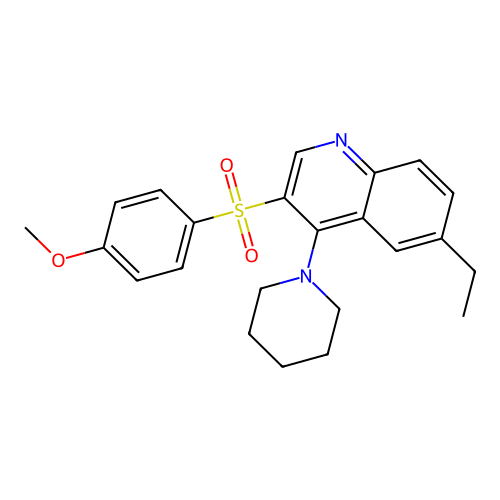 6-Ethyl-3-(4-methoxyphenyl)sulfonyl-4-piperidin-1-ylquinoline structure