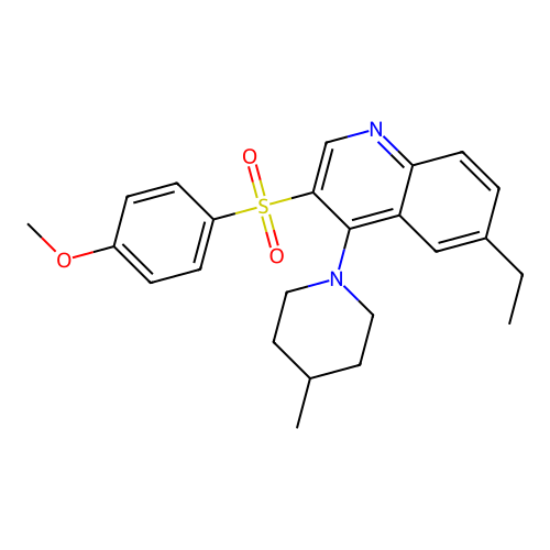 6-Ethyl-3-(4-methoxyphenyl)sulfonyl-4-(4-methylpiperidin-1-yl)quinoline structure