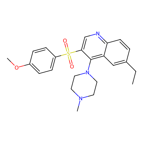 6-Ethyl-3-(4-methoxybenzenesulfonyl)-4-(4-methylpiperazin-1-yl)quinoline structure