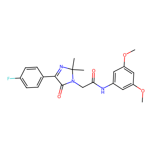 N-(3,5-dimethoxyphenyl)-2-[4-(4-fluorophenyl)-2,2-dimethyl-5-oxo-2,5-dihydro-1H-imidazol-1-yl]acetamide structure