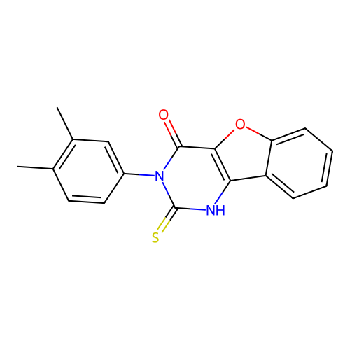 3-(3,4-dimethylphenyl)-2-sulfanylidene-1H-[1]benzofuro[3,2-d]pyrimidin-4-one structure