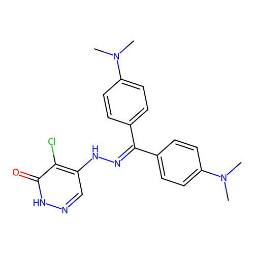 5-(2-{bis[4-(dimethylamino)phenyl]methylidene}hydrazinyl)-4-chloropyridazin-3(2h)-one structure