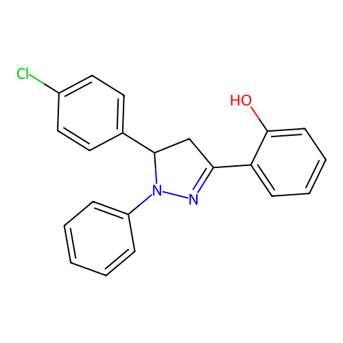 2-[5-(4-Chlorophenyl)-4,5-dihydro-1-phenyl-1H-pyrazol-3-yl]phenol structure