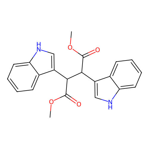Dimethyl 2,3-di(1h-indol-3-yl)butanedioate structure