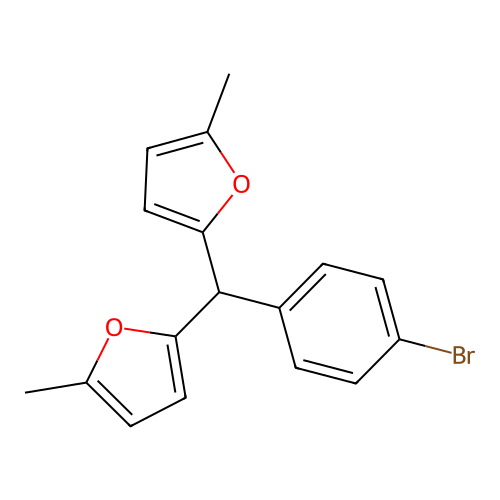Furan, 2,2'-[(4-bromophenyl)methylene]bis[5-methyl- structure