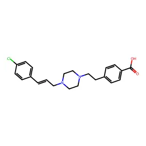 4-(2-(4-(3-(4-Chlorophenyl)-2-propen-1-yl)-1-piperazinyl)ethyl)benzoic acid structure