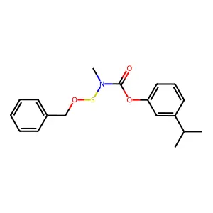 Carbamic acid, methyl((phenylmethoxy)thio)-, 3-(1-methylethyl)phenyl ester structure