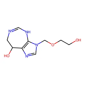 3,6,7,8-Tetrahydro-3-((2-hydroxyethoxy)methyl)imidazo(4,5-d)(1,3)diazepin-8-ol structure