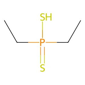 Diethyldithiophosphinic acid structure
