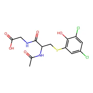 Glycine, N-(N-acetyl-S-(3,5-dichloro-2-hydroxyphenyl)-L-cysteinyl)- structure