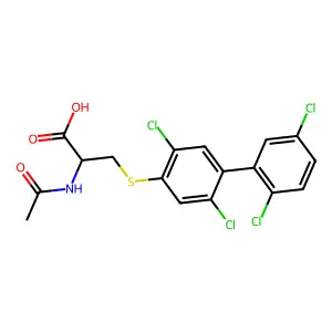 L-Cysteine, N-acetyl-S-(2,2',5,5'-tetrachloro(1,1'-biphenyl)-4-yl)- structure