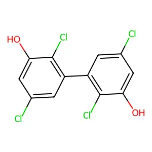 (1,1'-Biphenyl)-3,3'-diol, 2,2',5,5'-tetrachloro- structure