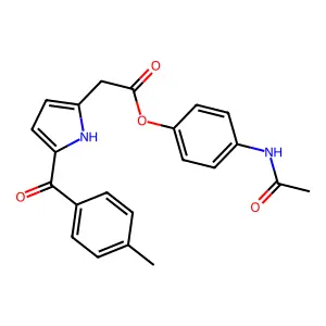 1H-Pyrrole-2-acetic acid, 5-(4-methylbenzoyl)-, 4-(acetylamino)phenyl ester structure