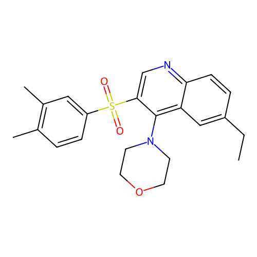 4-[3-(3,4-Dimethylphenyl)sulfonyl-6-ethylquinolin-4-yl]morpholine structure