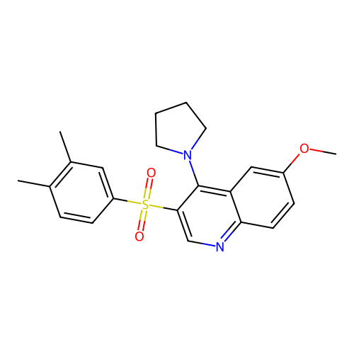 3-(3,4-Dimethylbenzenesulfonyl)-6-methoxy-4-(pyrrolidin-1-yl)quinoline structure