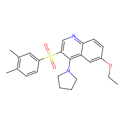 3-(3,4-Dimethylphenyl)sulfonyl-6-ethoxy-4-pyrrolidin-1-ylquinoline structure