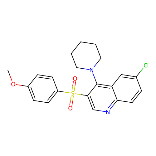 6-Chloro-3-(4-methoxybenzenesulfonyl)-4-(piperidin-1-yl)quinoline structure
