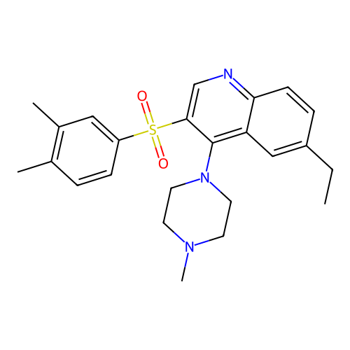 3-(3,4-Dimethylphenyl)sulfonyl-6-ethyl-4-(4-methylpiperazin-1-yl)quinoline structure