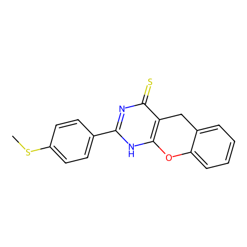 2-(4-(methylthio)phenyl)-3H-chromeno[2,3-d]pyrimidine-4(5H)-thione structure